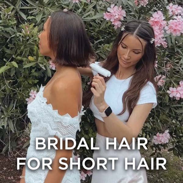 Bridal hair for short hair with the Cordless Iron Pro