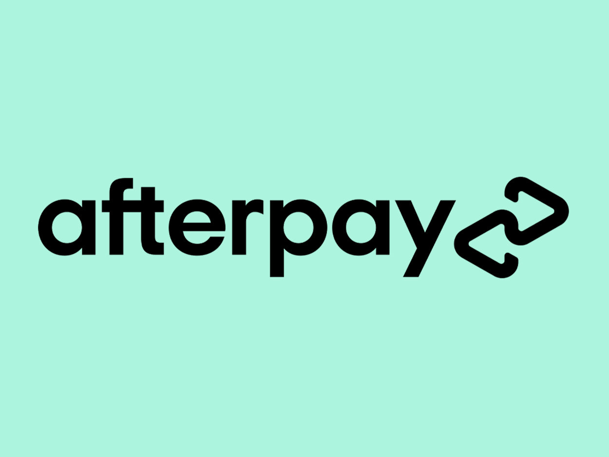 Afterpay logo on a teal background 