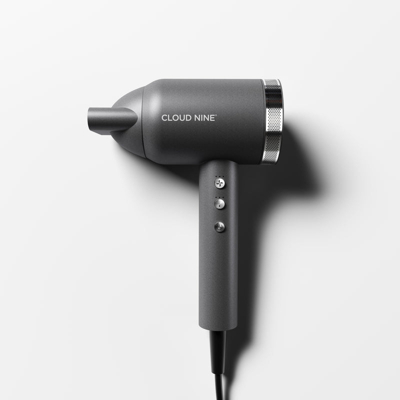 The Airshot Pro hair dryer in Starlight Grey 'Cloud Nine' branding on a white background.