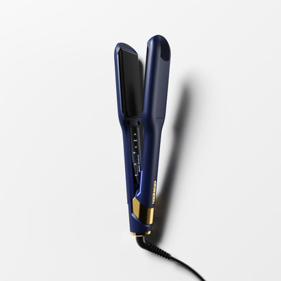 The Wide Iron in Midnight Blue pictured with a lit up digital display.